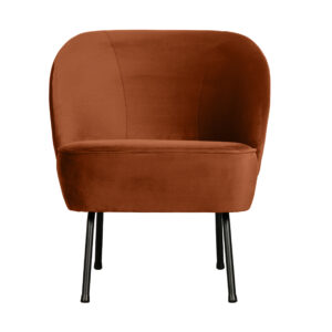 BePureHome Fauteuil Vogue Velvet, kleur Roestbruin