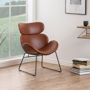 Bendt Fauteuil Ida PU-leder, kleur zwart / cognac