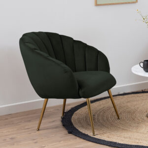 Bendt Fauteuil Karoline Velvet, kleur Dark Green/Gold