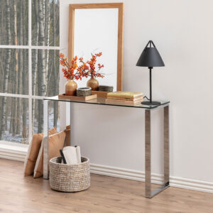 Bendt Glazen Sidetable Lone, kleur chroom