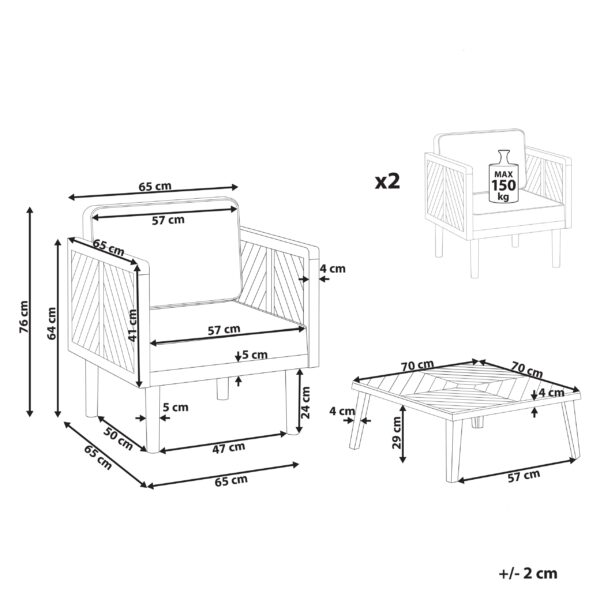 1 x Salontafel