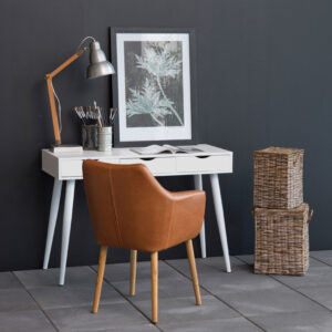 Bureau / sidetable Märta 110 x 50cm met 3 laden , kleur wit / wit