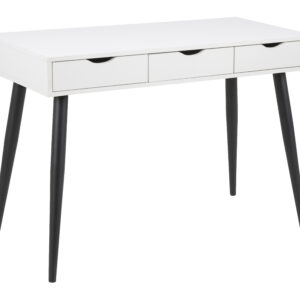 Bureau / sidetable Märta 110 x 50cm met 3 laden , kleur zwart / wit