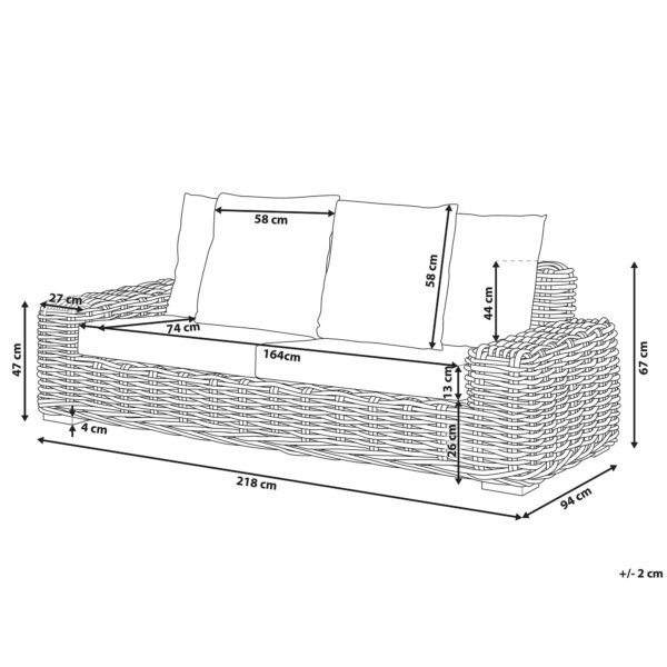 4 x Rugleuning kussen