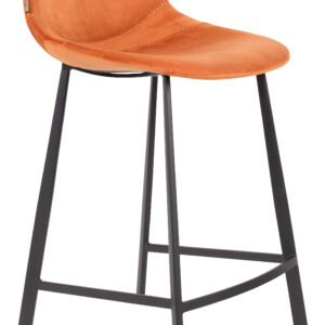 Dutchbone Barkruk Franky Velvet (zithoogte 65cm), kleur Oranje