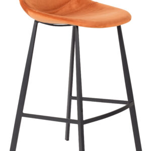 Dutchbone Barkruk Franky Velvet (zithoogte 80cm), kleur Oranje