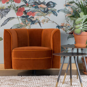 Dutchbone Draaibare Fauteuil Flower, kleur Oranje