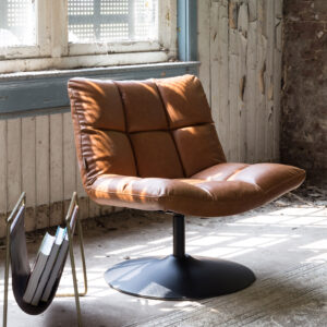 Dutchbone Fauteuil Bar PU, kleur Vintage Bruin