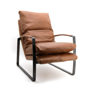 Eleonora Leren Fauteuil Lex, kleur cognac