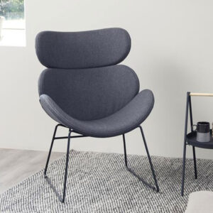 Fauteuil Ida zwart onderstel, kleur donkergrijs