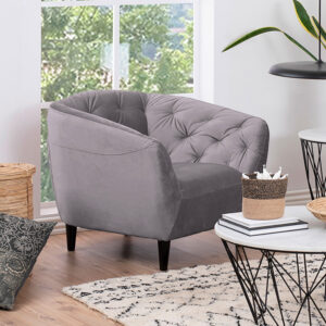 Fauteuil Loes Velvet, kleur donkergrijs