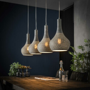 Hanglamp Judd 4-lamps, kleur Grijs