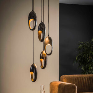 Hanglamp Julianna 5-lamps, kleur Oud Zilver