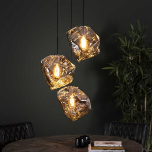 Hanglamp Rock 3-lamps, kleur Chromed