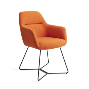 Jesper Home Eetkamerstoel Kinko Beehive Black, kleur Tangerine