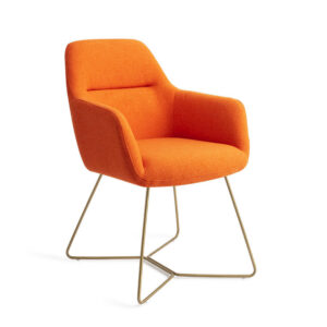 Jesper Home Eetkamerstoel Kinko Beehive Gold, kleur Tangerine