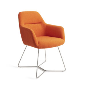 Jesper Home Eetkamerstoel Kinko Beehive Steel, kleur Tangerine