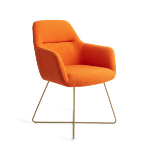 Jesper Home Eetkamerstoel Kinko Cross Gold, kleur Tangerine