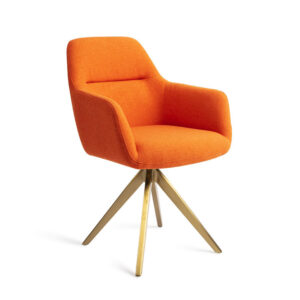 Jesper Home Eetkamerstoel Kinko Turn Gold, kleur Tangerine