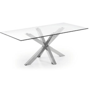 Kave Home Eettafel Argo Chroom/Glas, 200 x 100cm