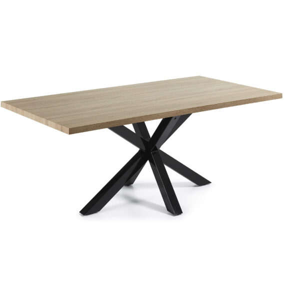 Kave Home Eettafel Argo Zwart/Eiken