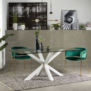 Kave Home Eettafel Argo wit, 180 x 100cm