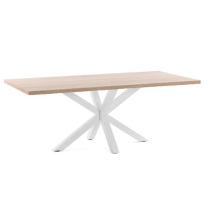 Kave Home Eettafel Argo wit / hout, 200 x 100cm