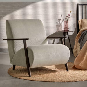 Kave Home Fauteuil Meghan Rib, kleur Beige