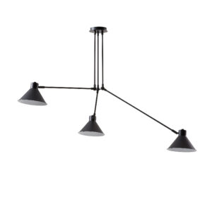 Kave Home Hanglamp Dione 3-lamps, kleur zwart