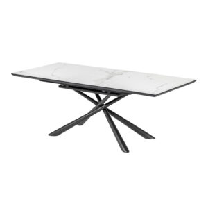 Kave Home Uitschuifbare Eettafel Theone Keramiek met marmerlook, 160-210 x 90cm