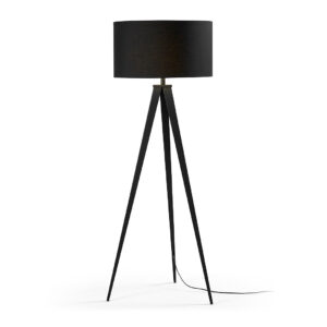 Kave Home Vloerlamp Iguazu, kleur zwart