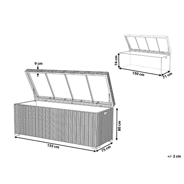 4251682243360 Kussenbox 155 x 75 cm Taupe MODENA