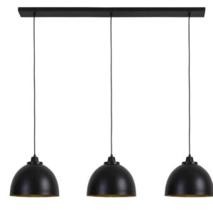 Light & Living Hanglamp Kylie 3-Lamps, mat zwart-goud