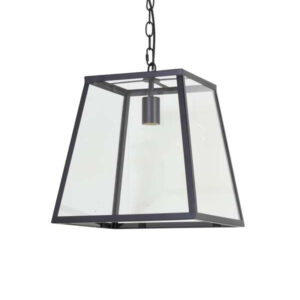 Light & Living Hanglamp Saunte, glas metaal zwart