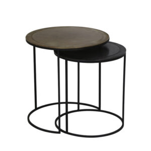 Light & Living Sidetable Talca, set van 2 stuks, antiek koper met brons