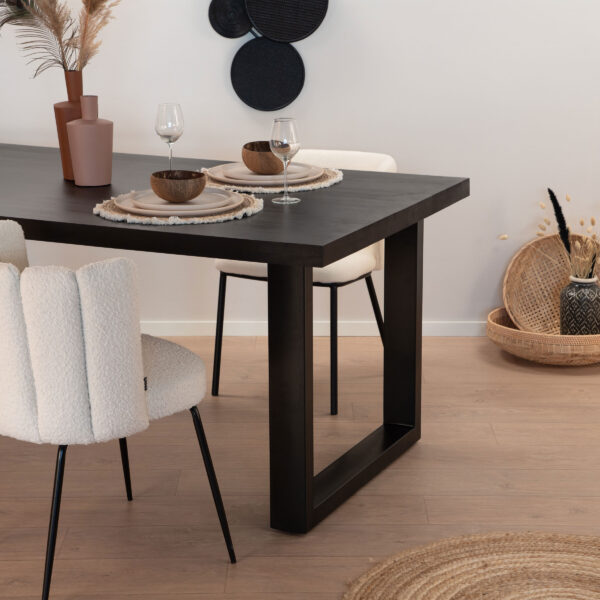 LivingFurn Eettafel Kala Mangohout en staal