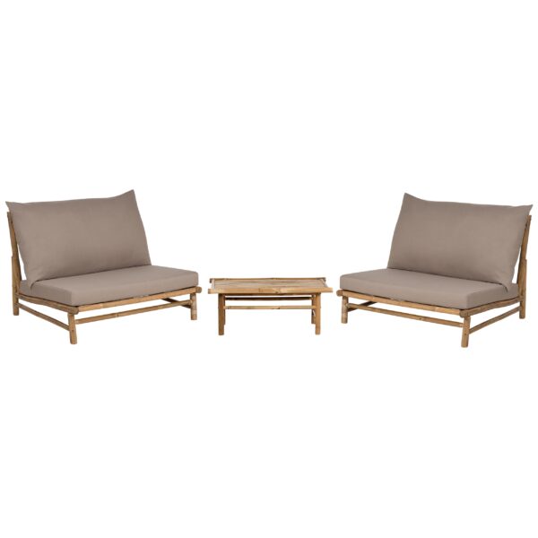 Loungeset Bamboehout Taupe TODI