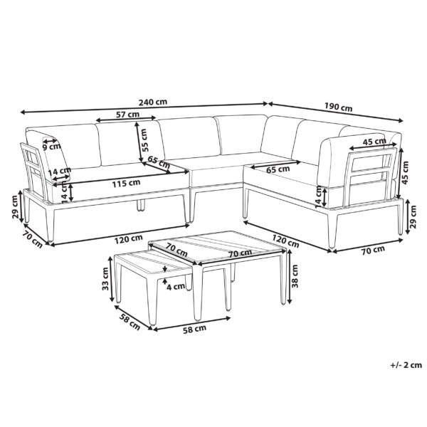 2 x Salontafel Grijs