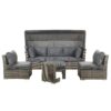 Loungeset PE rotan Donkerbruin CORTE