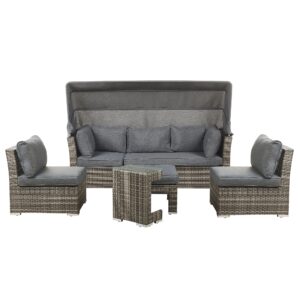 Loungeset PE rotan Donkerbruin CORTE