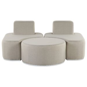 Loungeset Polyester Lichtgrijs FABRO