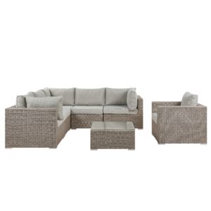 Loungeset Rechterzijde PE rotan Taupe CONTARE