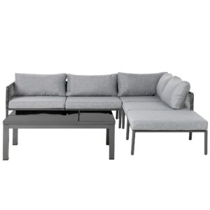 Loungeset Universeel Aluminium Grijs FORANO