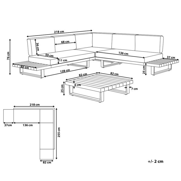 1 x Salontafel