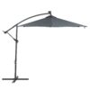 Parasol met LED-verlichting grafietgrijs ⌀ 285 cm CORVAL