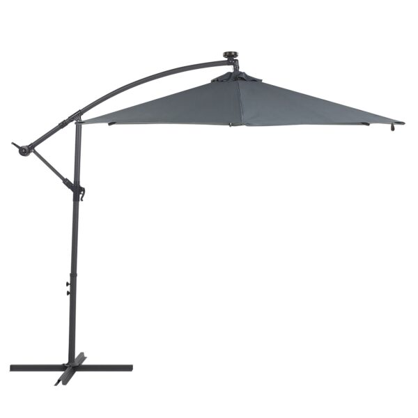 Parasol met LED-verlichting grafietgrijs ⌀ 285 cm CORVAL