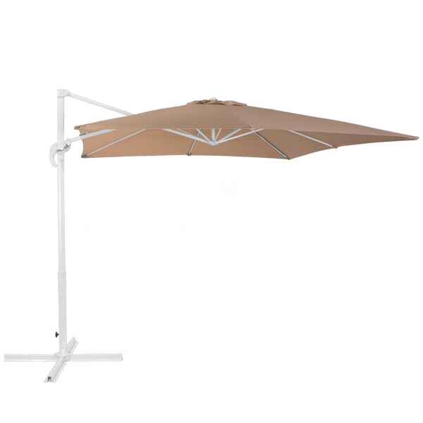 Parasol mokka/wit 250 x 250 cm MONZA