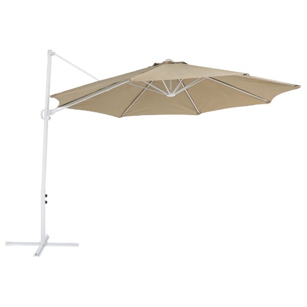 Parasol taupe/wit ⌀ 295 cm SAVONA II