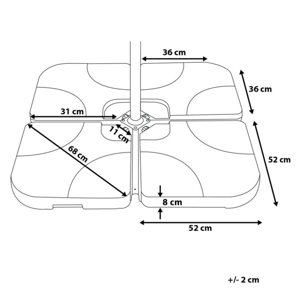 4260580930258 Parasolvoet gewichten bruin CARIA