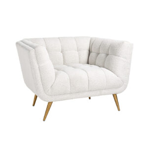 Richmond Fauteuil Huxley Bouclé, kleur Wit